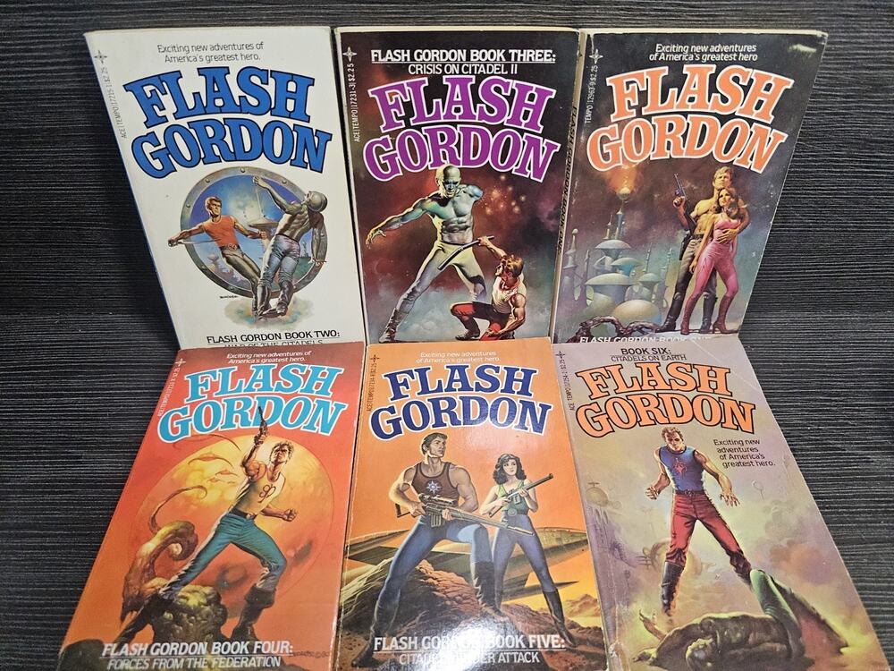 6 Flash Gordon Ace Paperback Lot Vintage 1980s